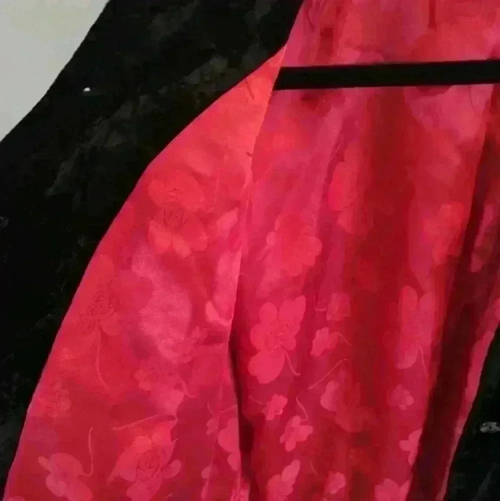 Chico's design size 2 velvet texture pattern black jacket plus size #146 - Picture 2 of 5